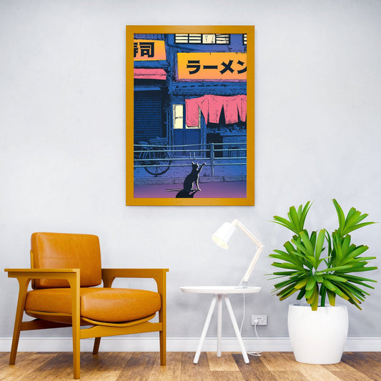 Japan Cat City Pop 30 Asian Style Poster | Wall Art for Home & Office | High-Quality Print - High-Quality Visual Display
