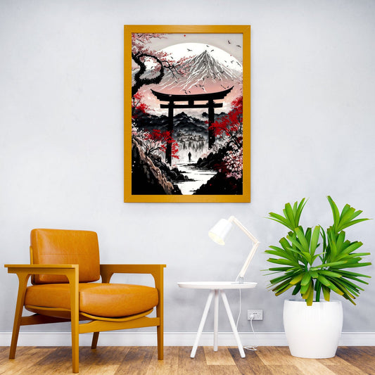 Japan Cherry Blossom Tori Asian Style Poster | Wall Art for Home & Office | High-Quality Print - High-Quality Visual Display