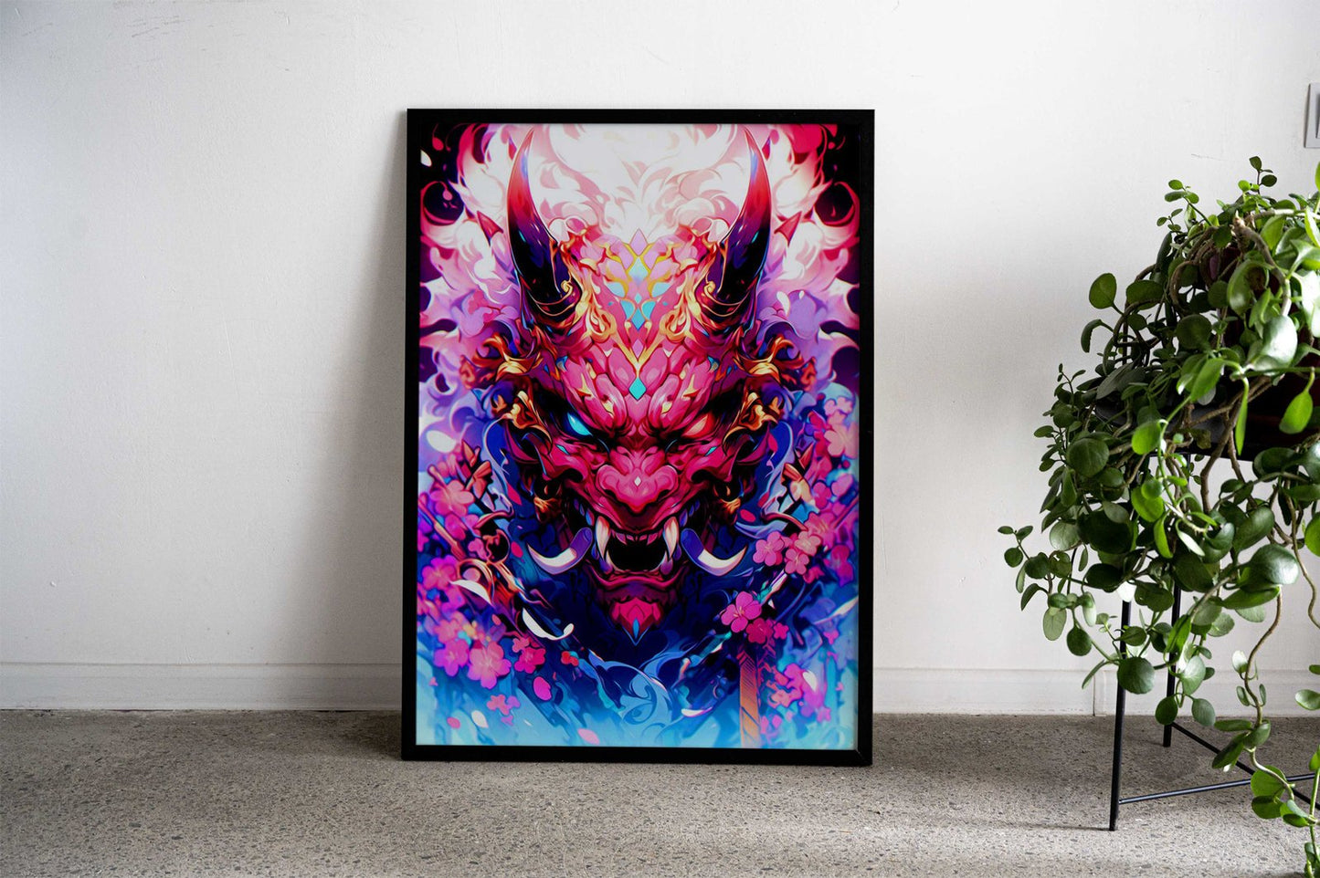 Japan Devil Mask Asian Style Poster | Wall Art for Home & Office | High-Quality Print - High-Quality Visual Display