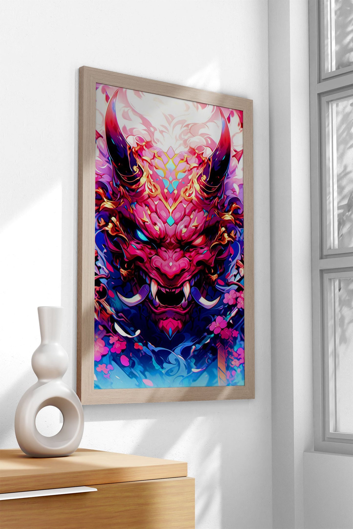 Japan Devil Mask Asian Style Poster | Wall Art for Home & Office | High-Quality Print - High-Quality Visual Display