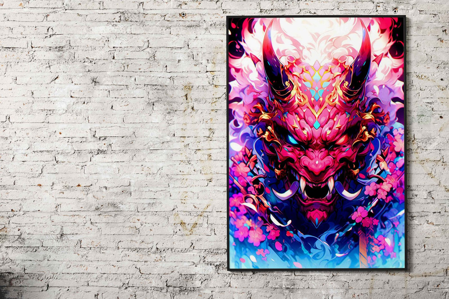 Japan Devil Mask Asian Style Poster | Wall Art for Home & Office | High-Quality Print - High-Quality Visual Display
