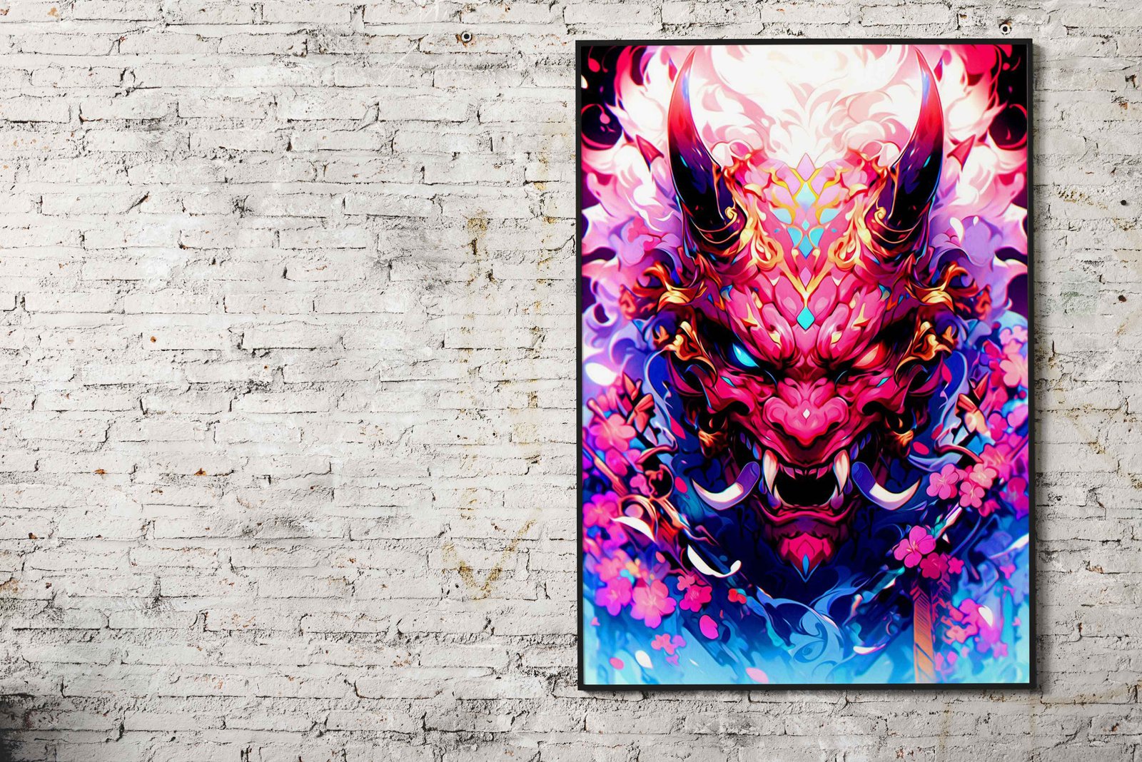 Japan Devil Mask Asian Style Poster | Wall Art for Home & Office | High-Quality Print - High-Quality Visual Display