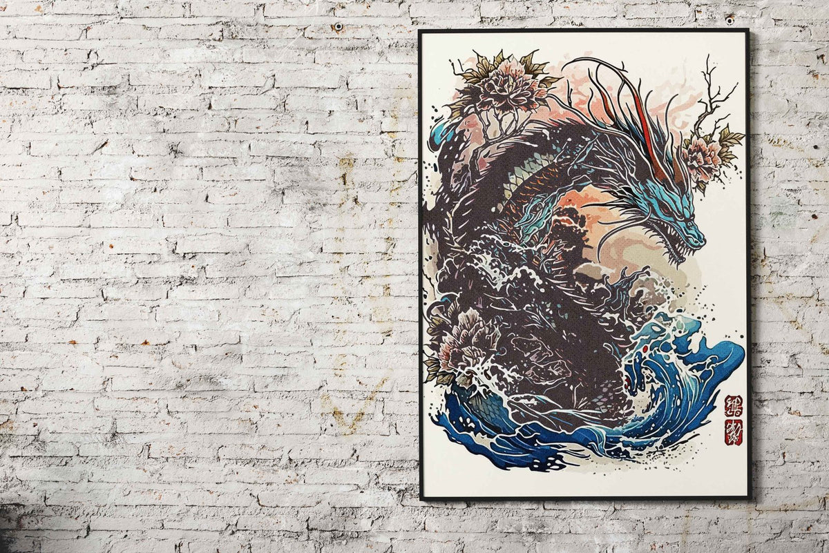 Japan Dragon Art Asian Style Poster | Wall Art for Home & Office | High-Quality Print - High-Quality Visual Display