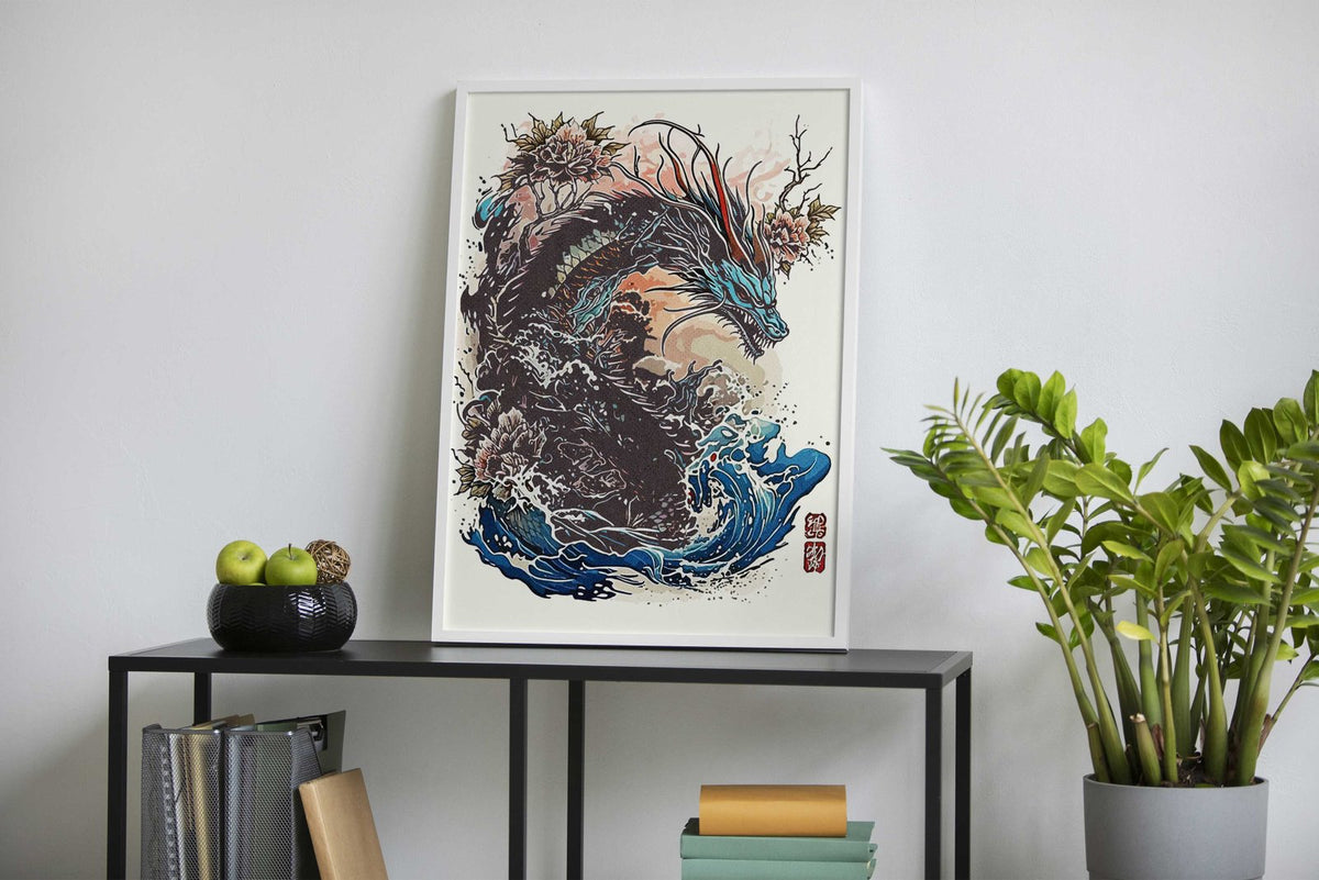 Japan Dragon Art Asian Style Poster | Wall Art for Home & Office | High-Quality Print - High-Quality Visual Display