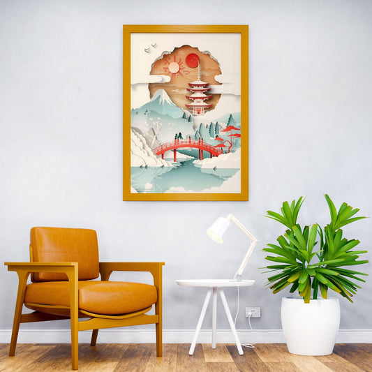 Japan Flat Paper Craft Asian Style Poster | Wall Art for Home & Office | High-Quality Print - High-Quality Visual Display