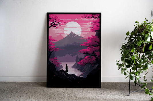 Japan Forest Pixel Art Asian Style Poster | Wall Art for Home & Office | High-Quality Print - High-Quality Visual Display