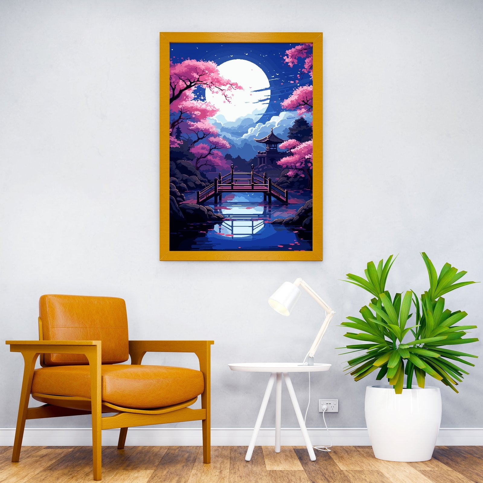 Japan Garden Zen Pixel Art Asian Style Poster | Wall Art for Home & Office | High-Quality Print - High-Quality Visual Display