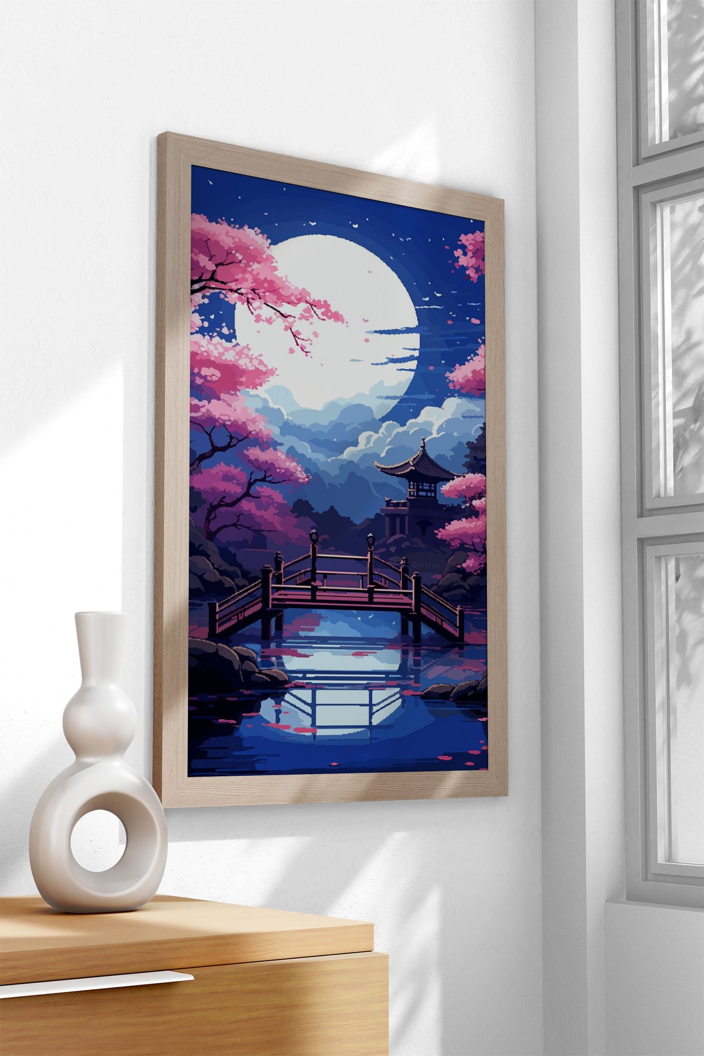 Japan Garden Zen Pixel Art Asian Style Poster | Wall Art for Home & Office | High-Quality Print - High-Quality Visual Display