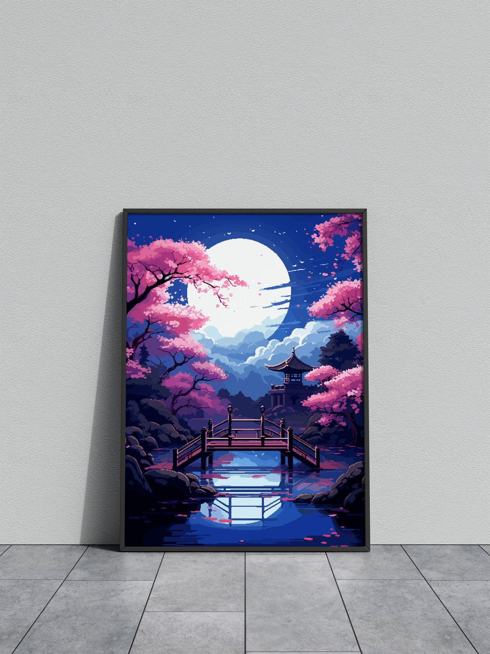 Japan Garden Zen Pixel Art Asian Style Poster | Wall Art for Home & Office | High-Quality Print - High-Quality Visual Display