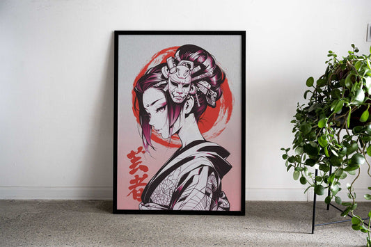 Japan Geisha oil painting Asian Style Poster | Wall Art for Home & Office | High-Quality Print - High-Quality Visual Display