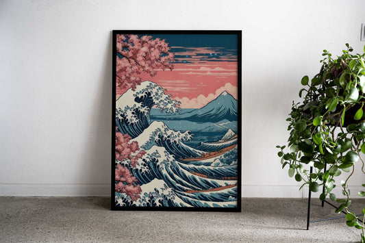 Japan Great Wave Kanagawa Asian Style Poster | Wall Art for Home & Office | High-Quality Print - High-Quality Visual Display