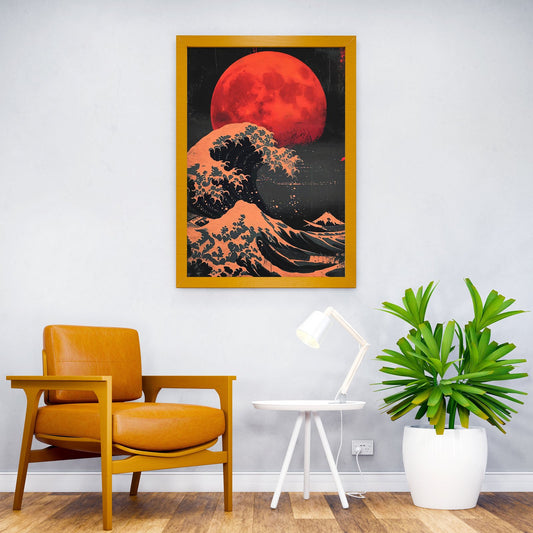 Japan Kanagawa Wave Sunset Asian Style Poster | Wall Art for Home & Office | High-Quality Print - High-Quality Visual Display