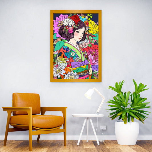 Japan Kimono Manga Girl Asian Style Poster | Wall Art for Home & Office | High-Quality Print - High-Quality Visual Display