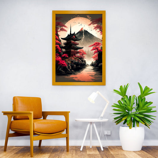 Japan Landscape Mountain Asian Style Poster | Wall Art for Home & Office | High-Quality Print - High-Quality Visual Display