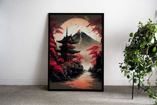 Japan Landscape Mountain Asian Style Poster | Wall Art for Home & Office | High-Quality Print - High-Quality Visual Display