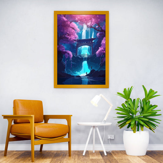 Japan Landscape Neon Art Asian Style Poster | Wall Art for Home & Office | High-Quality Print - High-Quality Visual Display