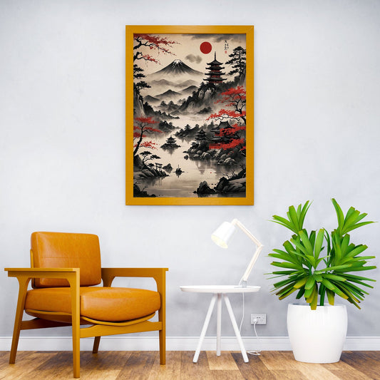 Japan Landscape Vintage Asian Style Poster | Wall Art for Home & Office | High-Quality Print - High-Quality Visual Display