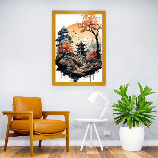 Japan Landscape Watercolor Asian Style Poster | Wall Art for Home & Office | High-Quality Print - High-Quality Visual Display
