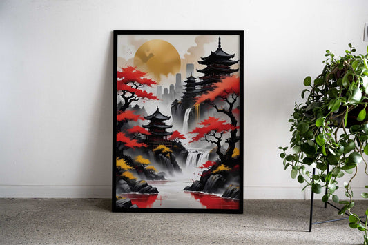 Japan Landscape ink Asian Style Poster | Wall Art for Home & Office | High-Quality Print - High-Quality Visual Display