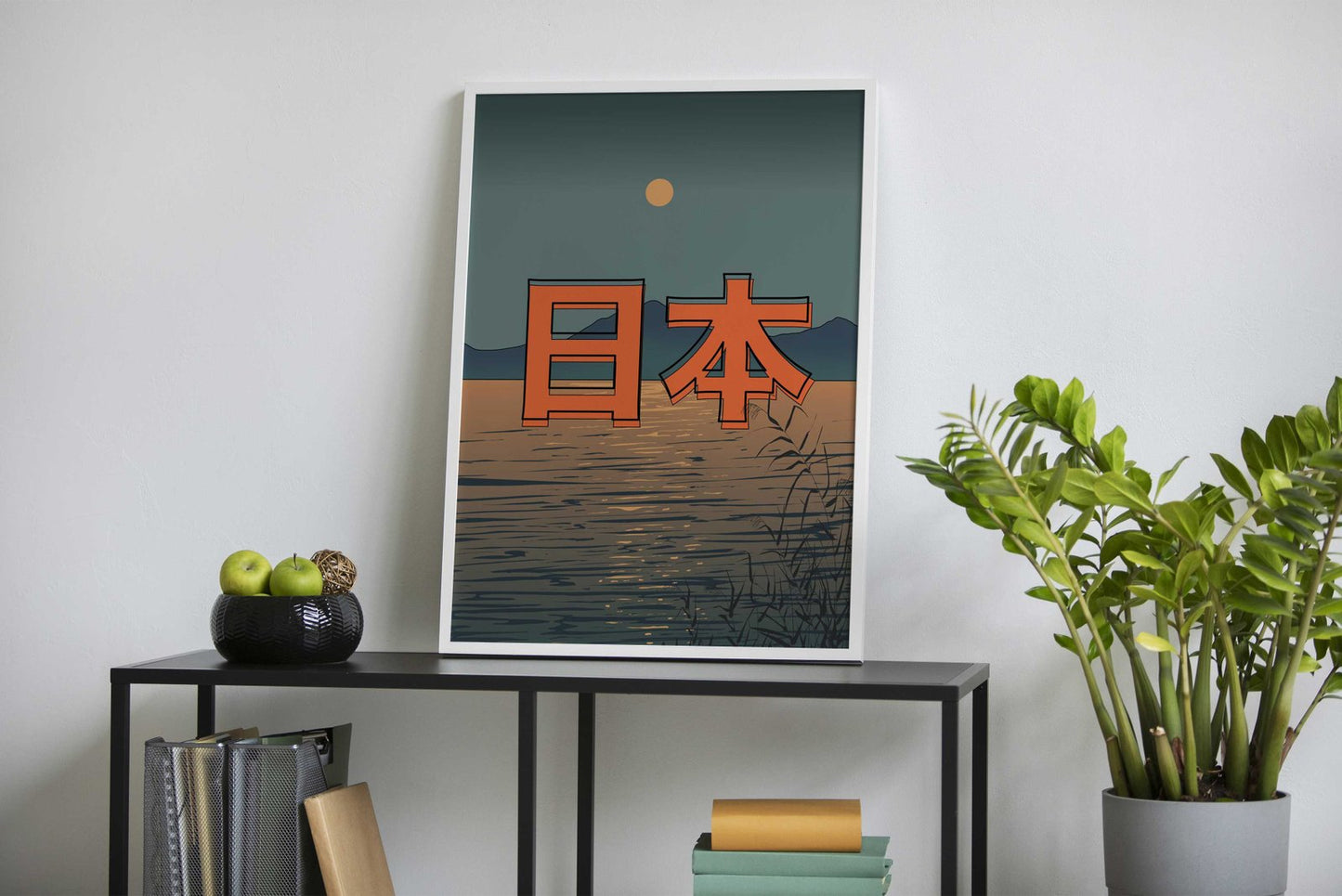 Japan Landscape with Moon Asian Style Poster | Wall Art for Home & Office | High-Quality Print - High-Quality Visual Display