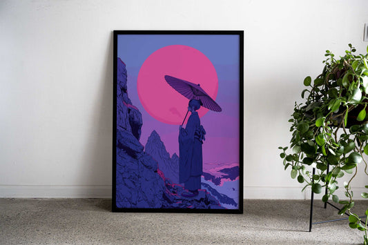 Japan Lofi Pink Retro Asian Style Poster | Wall Art for Home & Office | High-Quality Print - High-Quality Visual Display