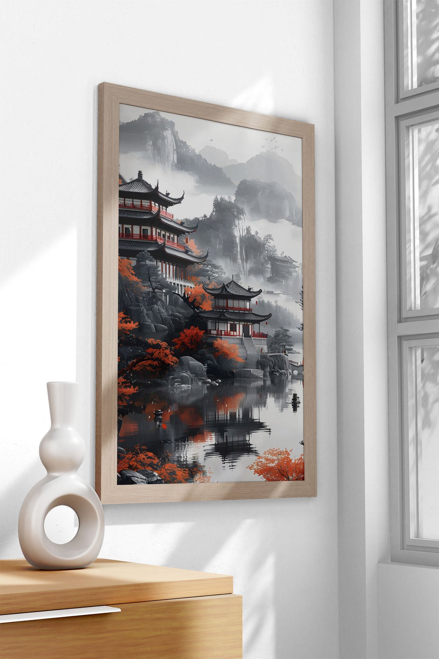 Japan Misty Mountains Asian Style Poster | Wall Art for Home & Office | High-Quality Print - High-Quality Visual Display