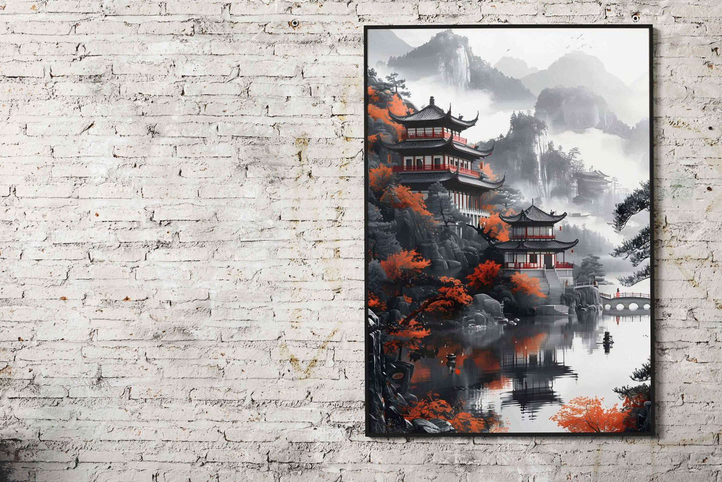 Japan Misty Mountains Asian Style Poster | Wall Art for Home & Office | High-Quality Print - High-Quality Visual Display