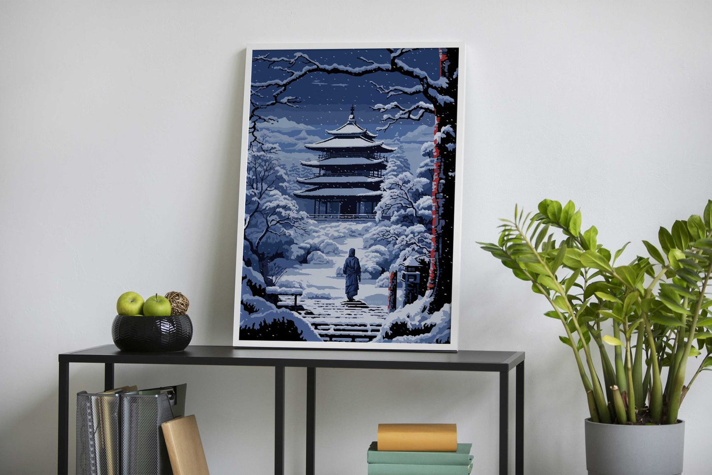 Japan Monastery Pixel Art Asian Style Poster | Wall Art for Home & Office | High-Quality Print