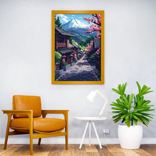 Japan Mount Fuji Village Asian Style Poster | Wall Art for Home & Office | High-Quality Print - High-Quality Visual Display