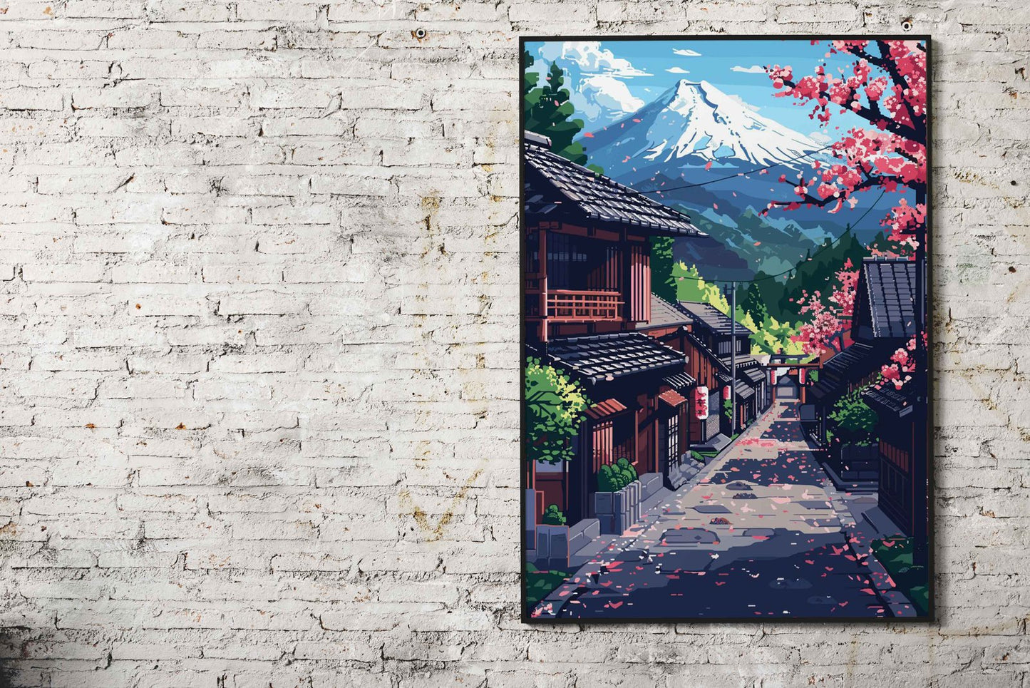Japan Mount Fuji Village Asian Style Poster | Wall Art for Home & Office | High-Quality Print