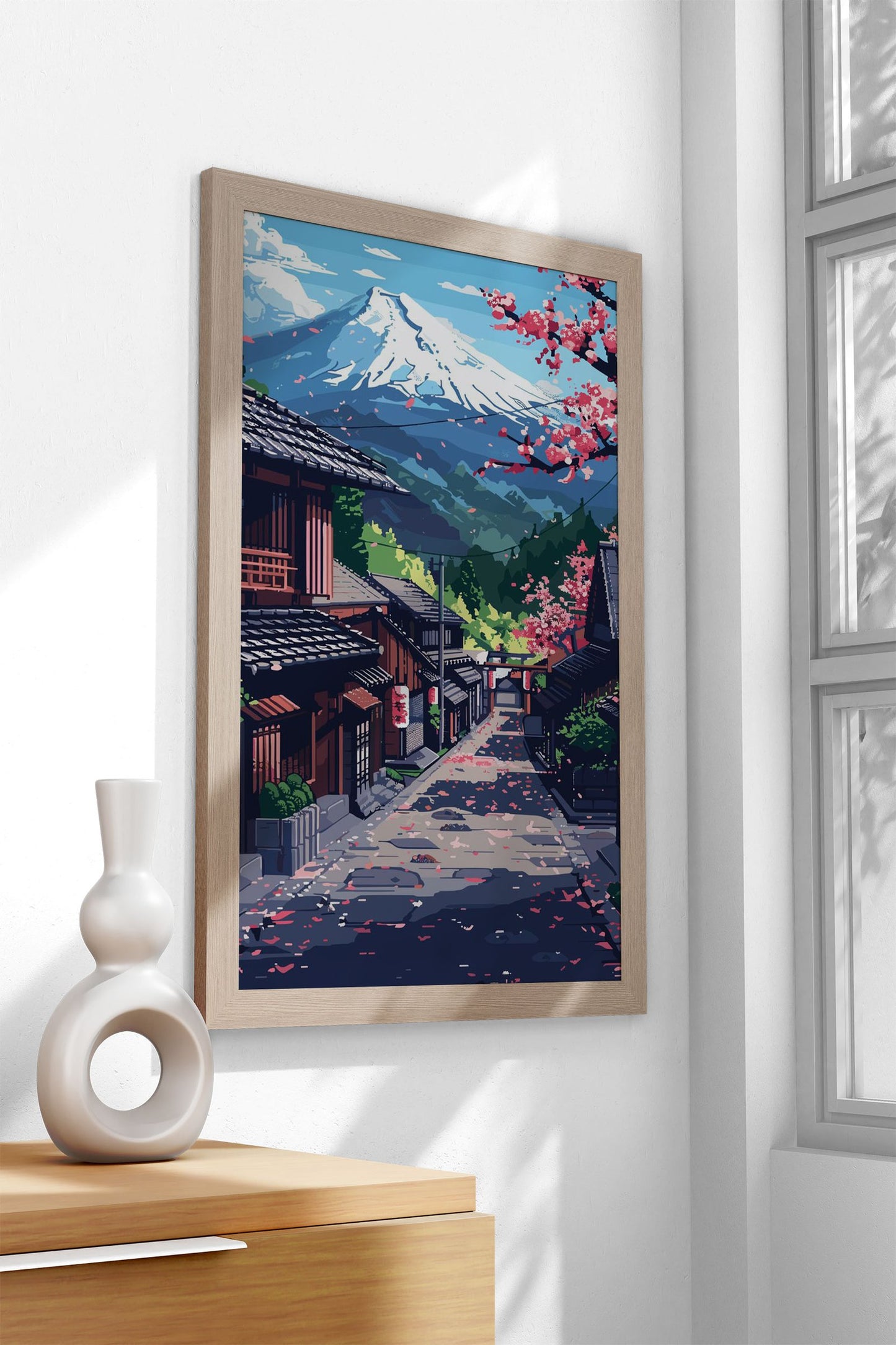 Japan Mount Fuji Village Asian Style Poster | Wall Art for Home & Office | High-Quality Print