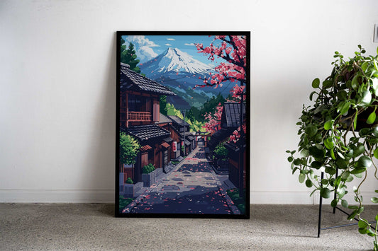 Japan Mount Fuji Village Asian Style Poster | Wall Art for Home & Office | High-Quality Print - High-Quality Visual Display