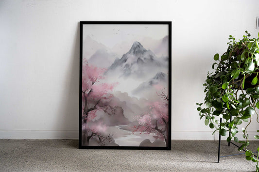 Japan Mountain Landscape Asian Style Poster | Wall Art for Home & Office | High-Quality Print - High-Quality Visual Display