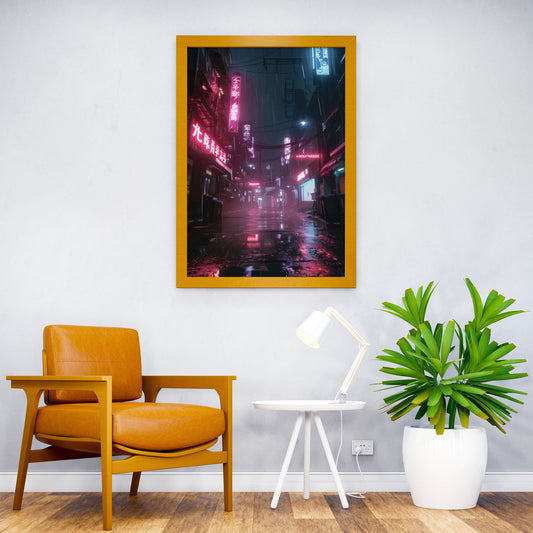 Japan Neon Alley Asian Style Poster | Wall Art for Home & Office | High-Quality Print - High-Quality Visual Display