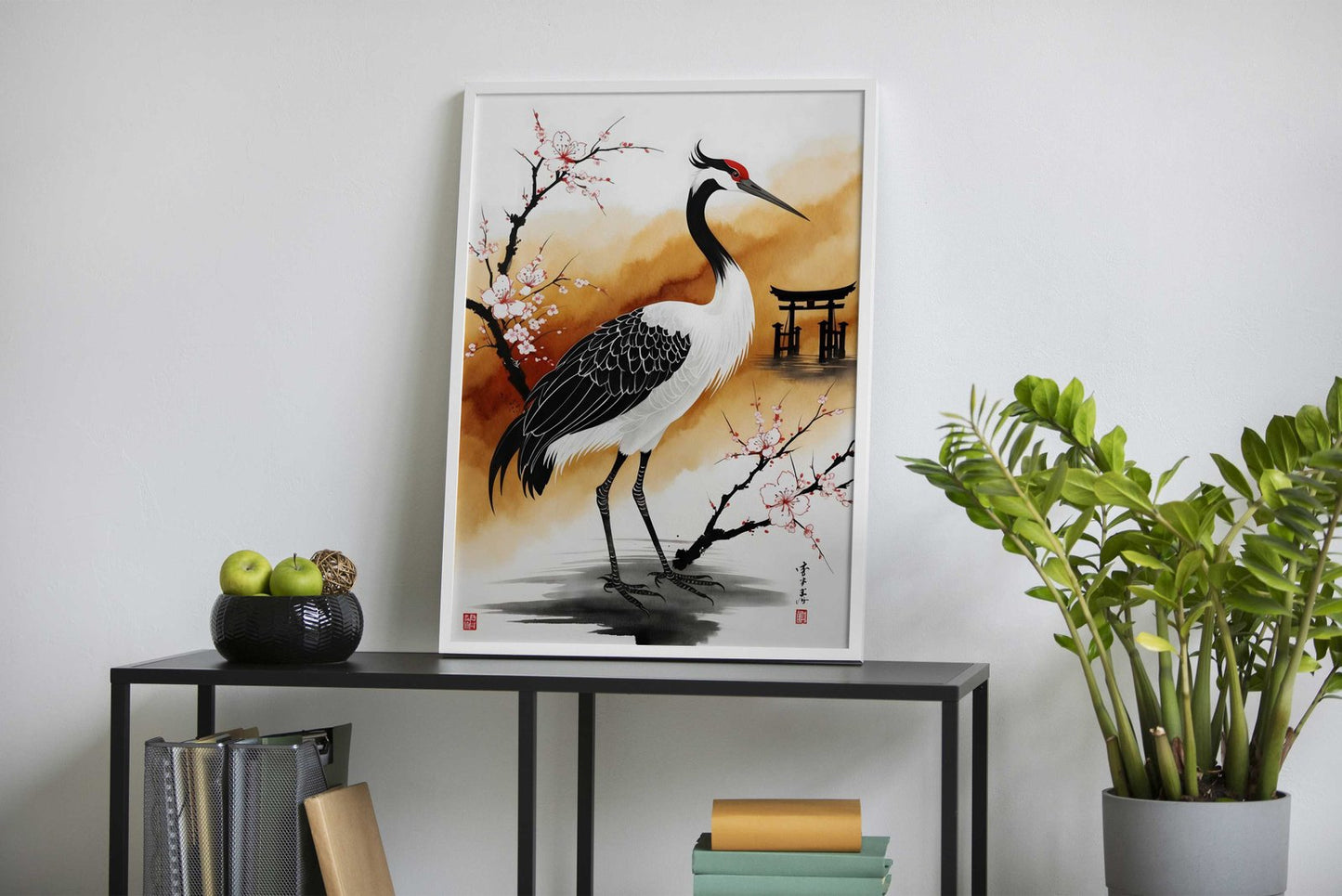 Japan Painting Crane Bird Asian Style Poster | Wall Art for Home & Office | High-Quality Print - High-Quality Visual Display