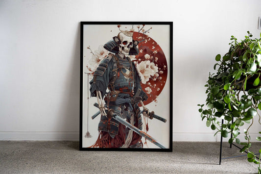 Japan Sakura Adorned Ronin Asian Style Poster | Wall Art for Home & Office | High-Quality Print - High-Quality Visual Display