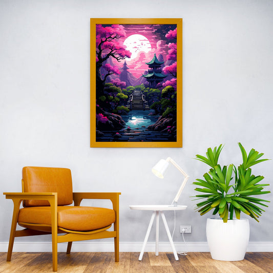 Japan Sakura Garden Zen Asian Style Poster | Wall Art for Home & Office | High-Quality Print - High-Quality Visual Display