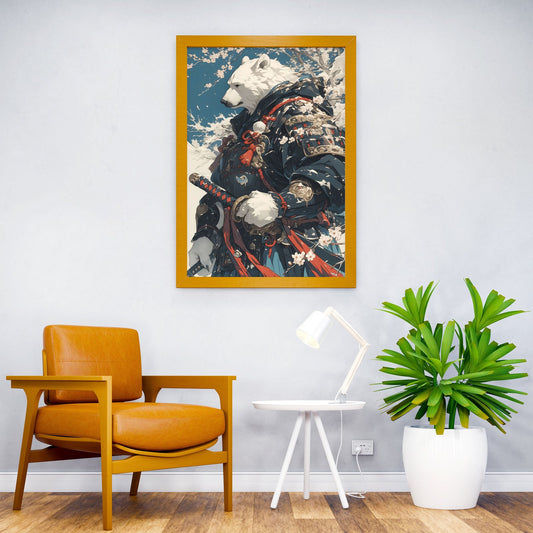 Japan Samurai Polar Bear Asian Style Poster | Wall Art for Home & Office | High-Quality Print - High-Quality Visual Display