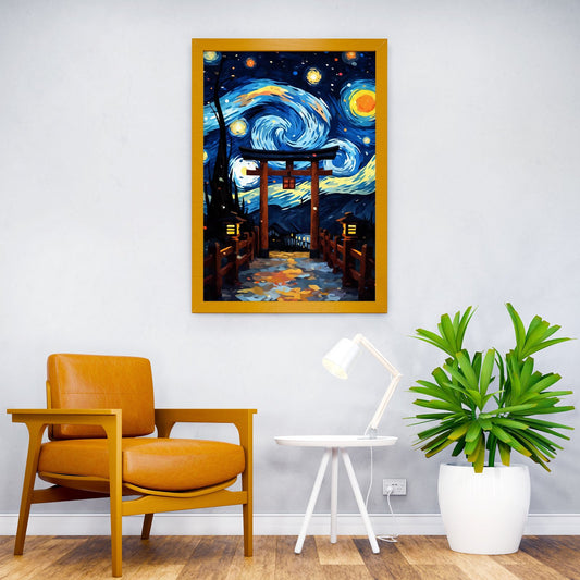 Japan Starry Night Van Gog Asian Style Poster | Wall Art for Home & Office | High-Quality Print - High-Quality Visual Display