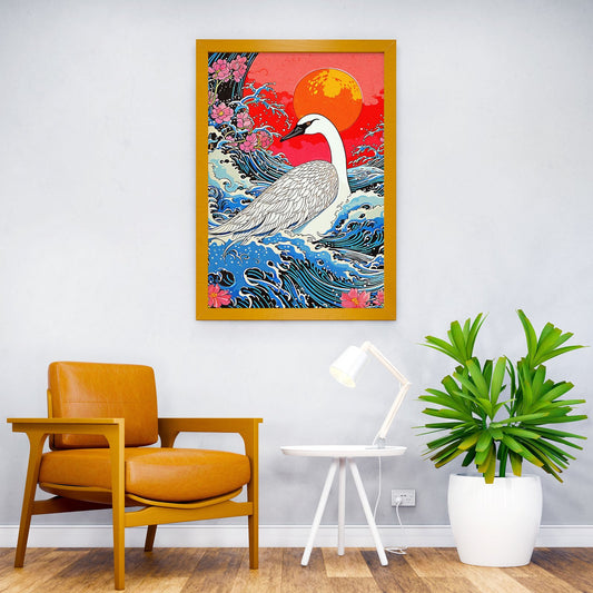 Japan Swan Asian Style Poster | Wall Art for Home & Office | High-Quality Print - High-Quality Visual Display