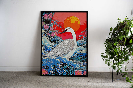 Japan Swan Asian Style Poster | Wall Art for Home & Office | High-Quality Print - High-Quality Visual Display