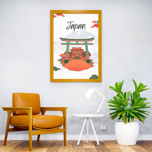 Japan Temple Illustration Asian Style Poster | Wall Art for Home & Office | High-Quality Print - High-Quality Visual Display