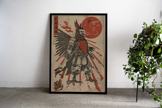 Japan Tengu Warrior Bird Asian Style Poster | Wall Art for Home & Office | High-Quality Print - High-Quality Visual Display