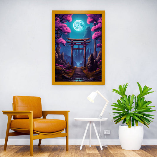 Japan Torri Gate Night Asian Style Poster | Wall Art for Home & Office | High-Quality Print - High-Quality Visual Display