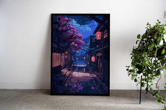 Japan Village Pixelart Asian Style Poster | Wall Art for Home & Office | High-Quality Print - High-Quality Visual Display