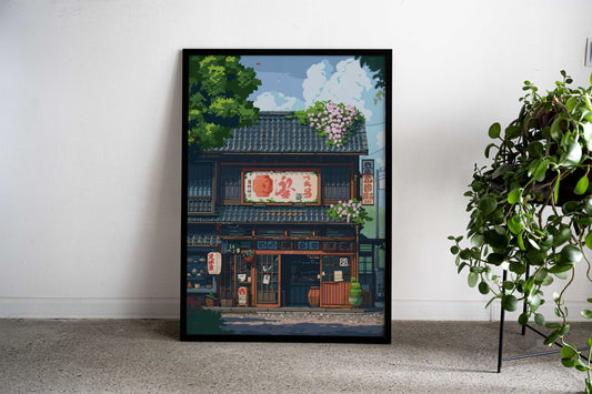 Japan Vintage Store Pixel Asian Style Poster | Wall Art for Home & Office | High-Quality Print - High-Quality Visual Display