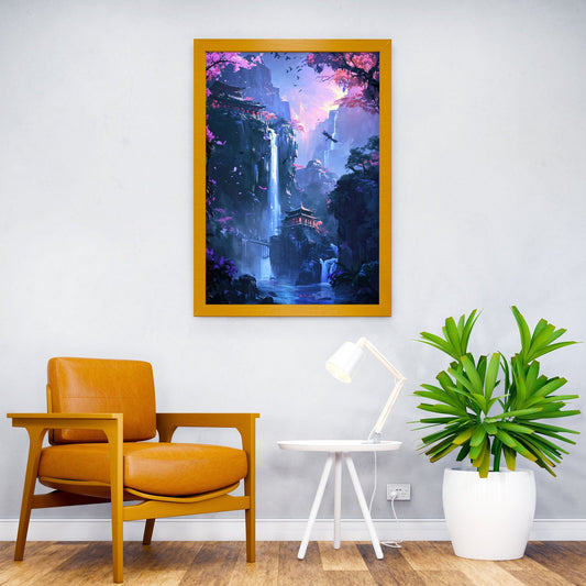 Japan Waterfall Landscape Asian Style Poster | Wall Art for Home & Office | High-Quality Print - High-Quality Visual Display