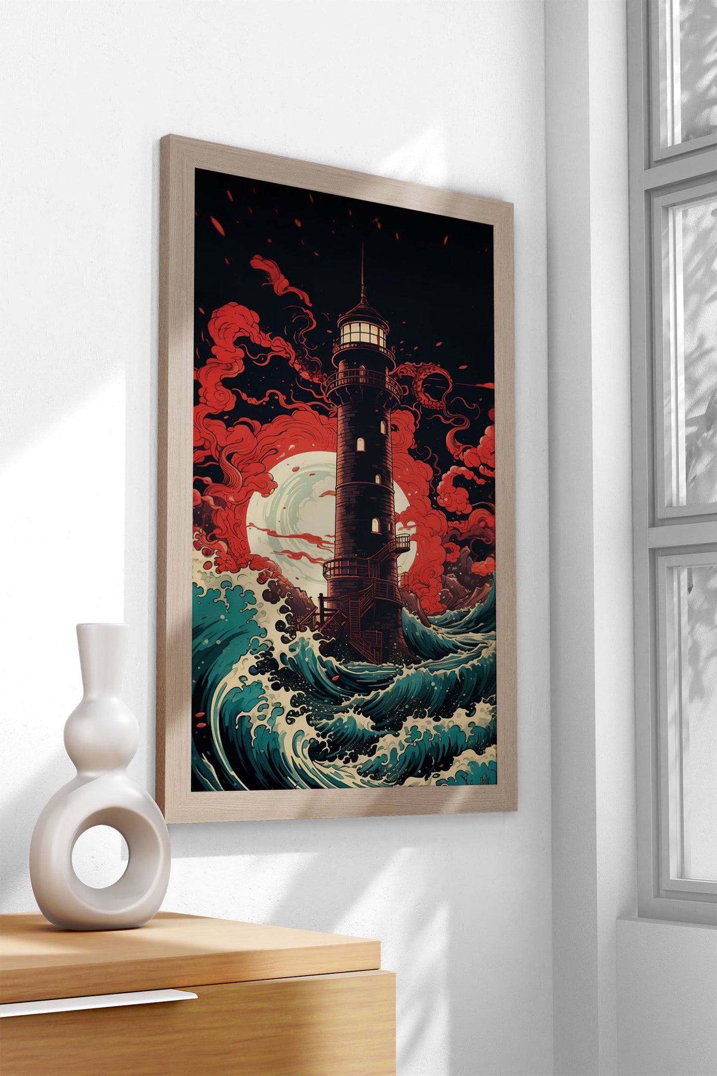 Japan Wave Sunset Asian Style Poster | Wall Art for Home & Office | High-Quality Print - High-Quality Visual Display