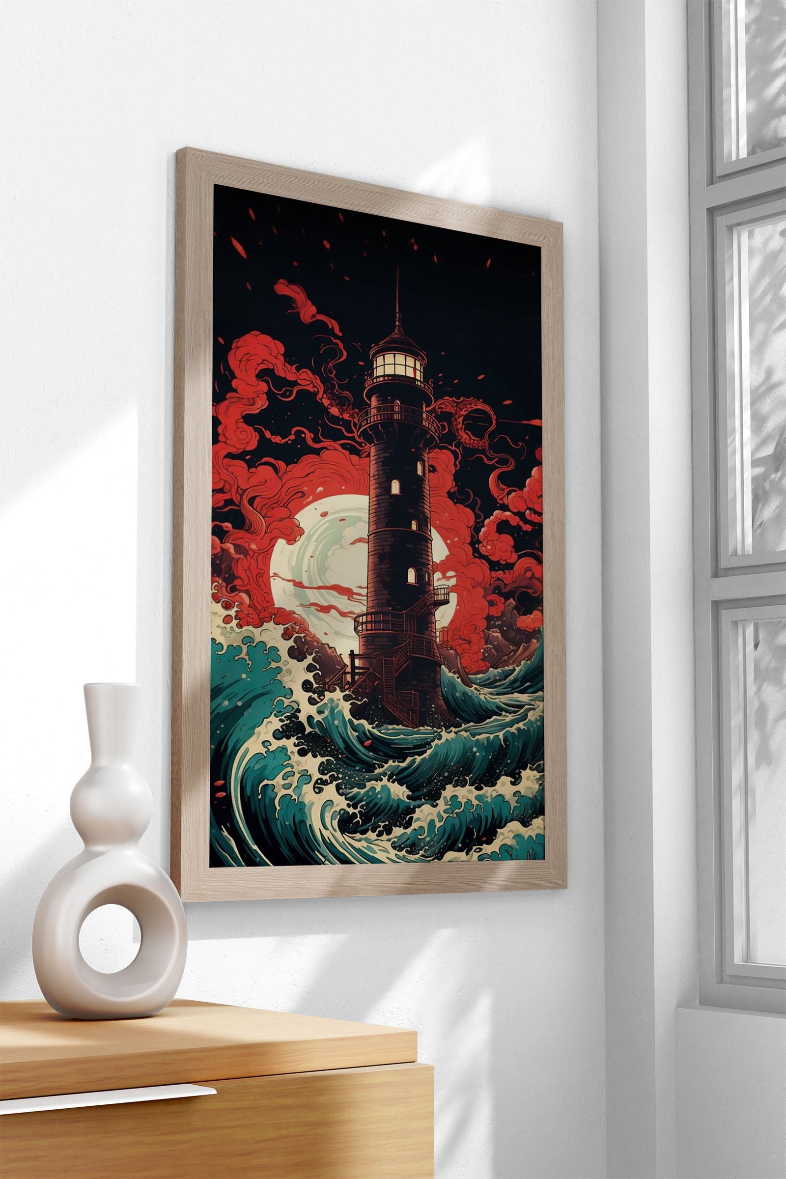 Japan Wave Sunset Asian Style Poster | Wall Art for Home & Office | High-Quality Print - High-Quality Visual Display