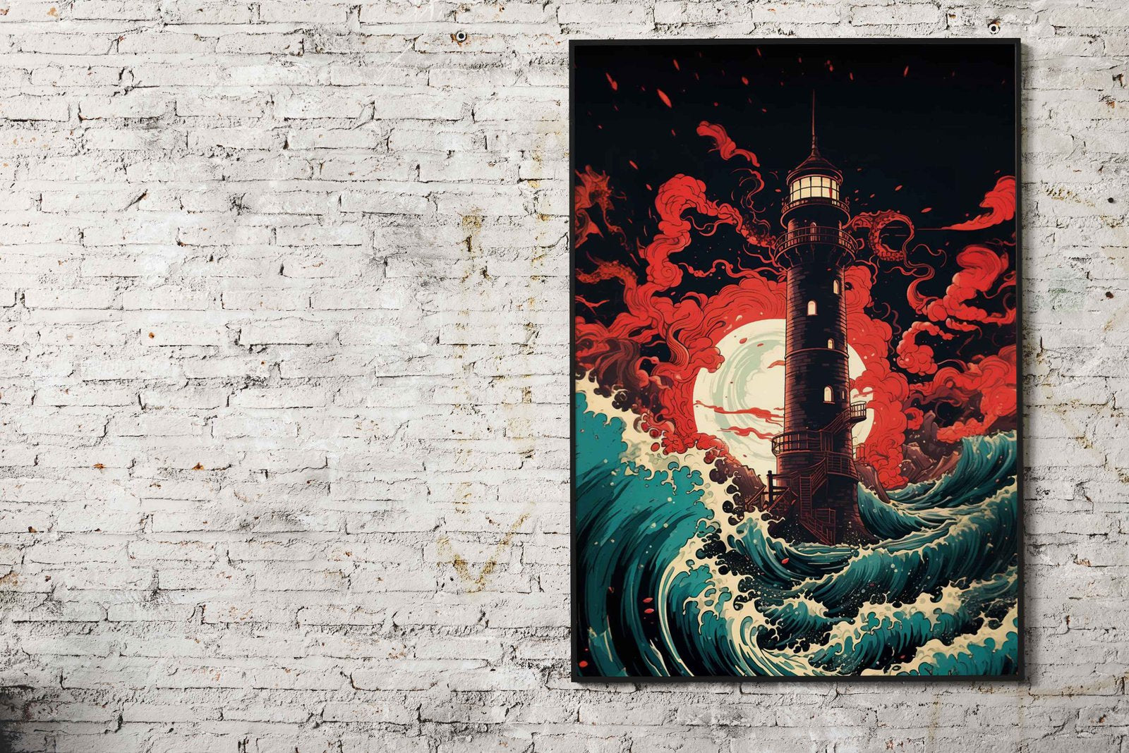 Japan Wave Sunset Asian Style Poster | Wall Art for Home & Office | High-Quality Print - High-Quality Visual Display